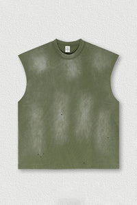 Vintage Distressed Sleeveless Sports Tank Top