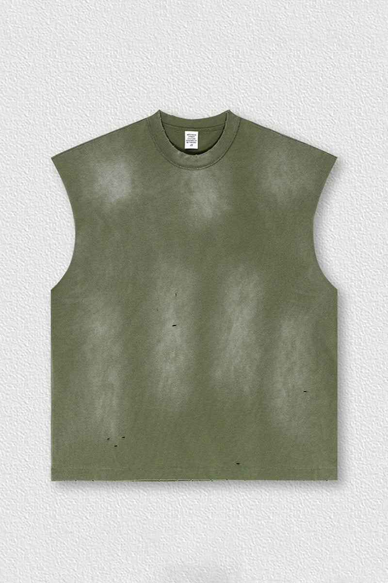Vintage Distressed Sleeveless Sports Tank Top