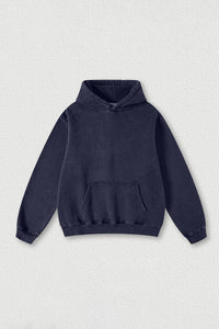 Heavyweight washed velvet hooded sweatshirt