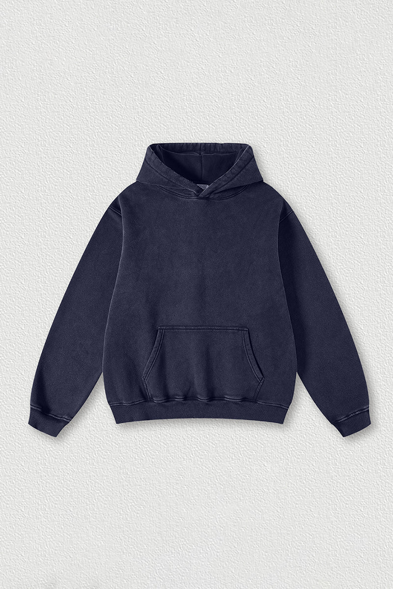 Heavyweight washed velvet hooded sweatshirt