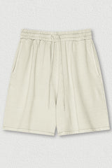 Indigo Washed Cotton Casual Shorts - Men's Loose Fit 5-Inch Sweatpants