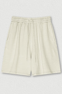 Indigo Washed Cotton Casual Shorts - Men's Loose Fit 5-Inch Sweatpants