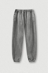 Lightweight Washed Joggers - Distressed Casual Sweatpants for Spring/Summer