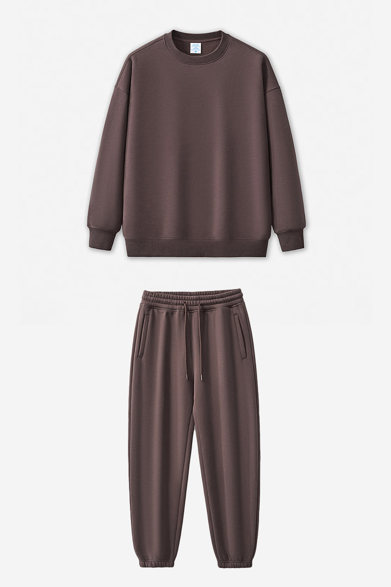 Unisex Warm Solid Color Sweatshirt And Pants