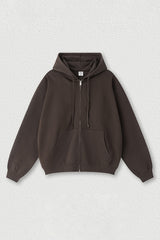 Oversized Terry Fleece Zip Hoodie | Cozy Unisex Lounge Jacket