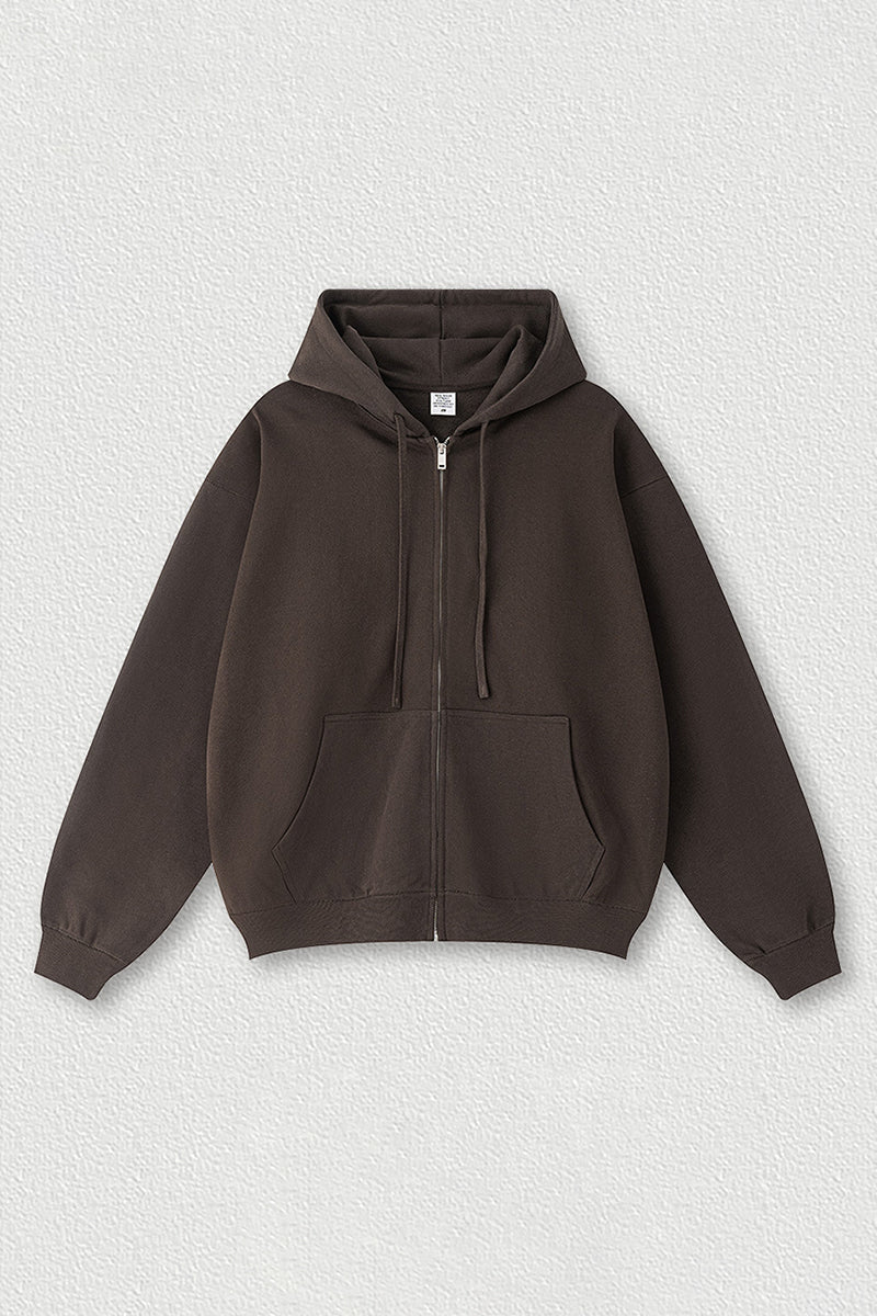 Oversized Terry Fleece Zip Hoodie | Cozy Unisex Lounge Jacket