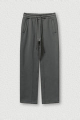 Solid Color Fleece-Lined Sweatpants - Winter Thermal Straight Leg Pants