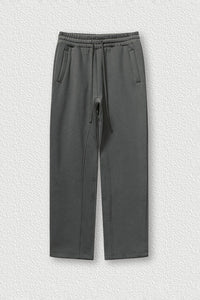 Solid Color Fleece-Lined Sweatpants - Winter Thermal Straight Leg Pants