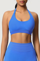 Women Halter Neck Seamless Yoga Sports Bra - Breathable Support Top