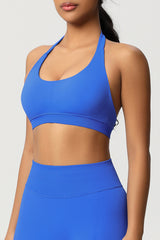 Women Halter Neck Seamless Yoga Sports Bra - Breathable Support Top