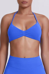 Women Halter Neck Seamless Sports Bra - Breathable Backless Yoga Top