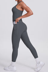 Women Naked-Feel Yoga Set: High-Waisted Pocket Leggings + Square Neck Sports Bra