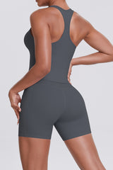 Women Naked-Feel Yoga Set: High-Waisted Sculpting Shorts + Cross-Back Sports Bra