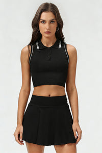 Women's Summer Tennis Set:Polo Tank Top And Skirt