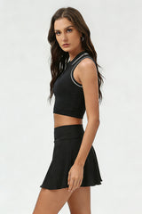 Women's Summer Tennis Set:Polo Tank Top And Skirt