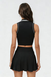 Women's Summer Tennis Set:Polo Tank Top And Skirt