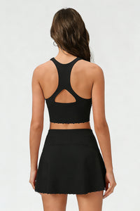 Women's Summer Tennis Set:Cropped Tank Top And Mini Skirt