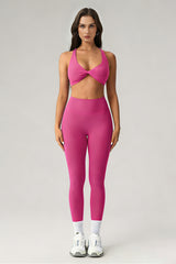 Women's Athletic Sets:Twist-Front Cross Back Bra And Legging
