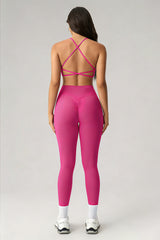 Women's Athletic Sets:Twist-Front Cross Back Bra And Legging