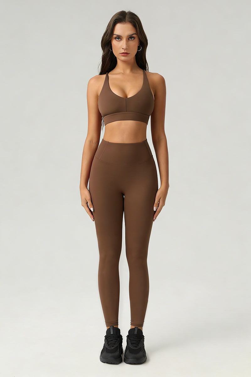 Women's Summer Sports Set:Cross Back Bra And Leggings
