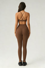 Women's Summer Sports Set:Cross Back Bra And Leggings