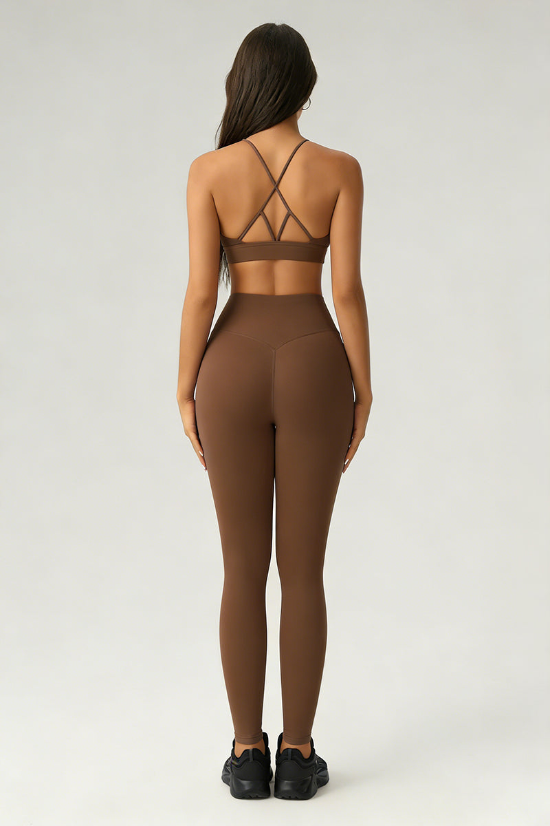 Women's Summer Sports Set:Cross Back Bra And Leggings
