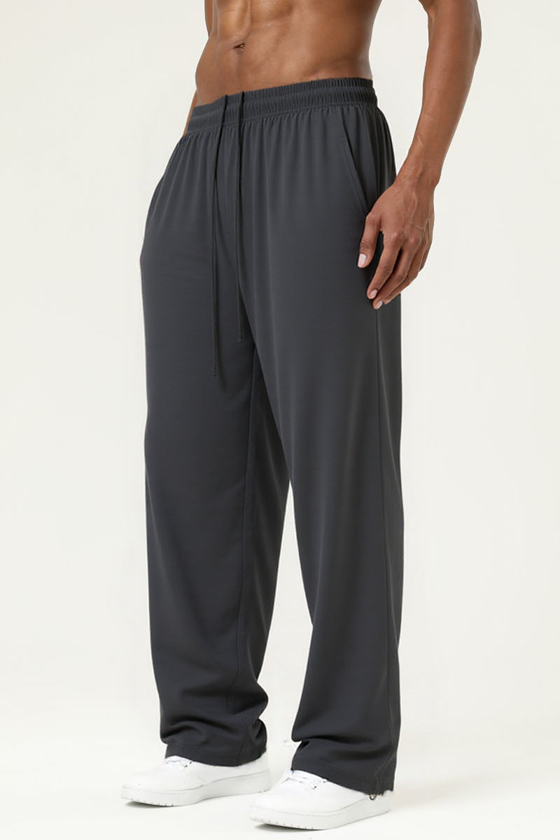 Men's Streetwear High-Stretch Straight-Leg Pants