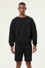 Men's Athletic Set:Round-neck Pullover And Shorts
