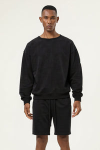 Men's Athletic Set:Round-neck Pullover And Shorts