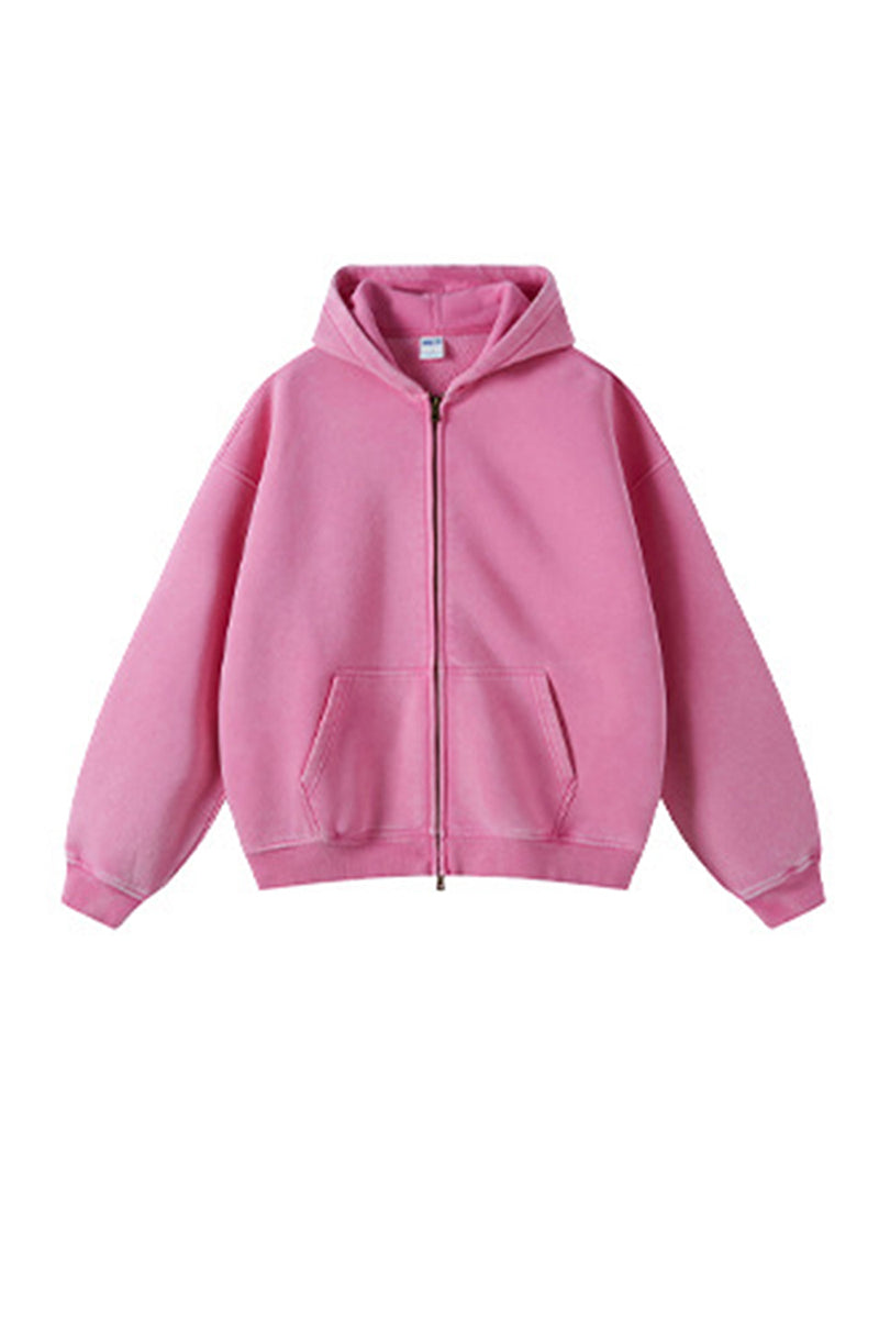 Unisex Wax-Dye Washed Fleece Hoodie