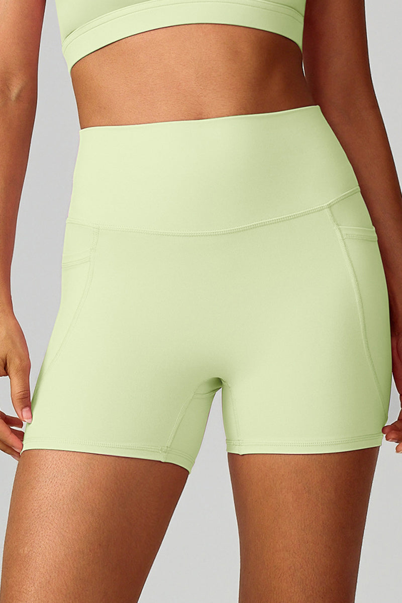 Women High-Waist Quick-Dry Pocket Yoga Shorts