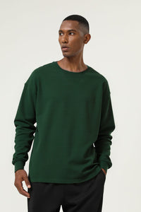 Men's Streetwear Cotton Loose Fitting Solid Pullover