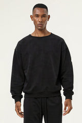 Men's Athletic Pure Color Round neck  Fleece Pullover