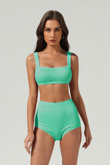 Women's Mint Textured Triangle Cup Bikini Set