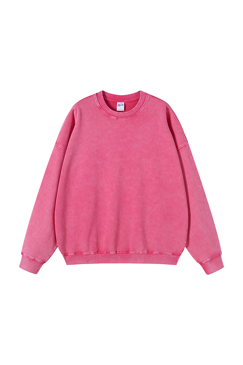 Unisex Heavyweight Terry Crewneck Sweatshirt: Wax Dye Wash Vintage Retro Design