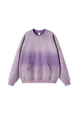 Men/Women Vintage Spray-Dye Distressed Washed Crewneck Sweatshirt