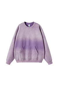Men/Women Vintage Spray-Dye Distressed Washed Crewneck Sweatshirt