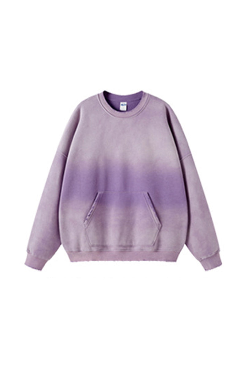 Men/Women Vintage Spray-Dye Distressed Washed Crewneck Sweatshirt