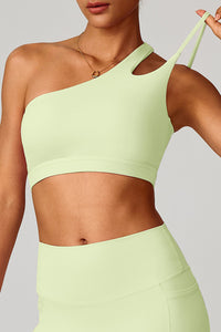 Women Asymmetric Strap Back-Cutout Yoga Sports Bra