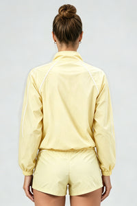 Women's Outdoor Color-Matched Casual Jacket And Shorts Sets