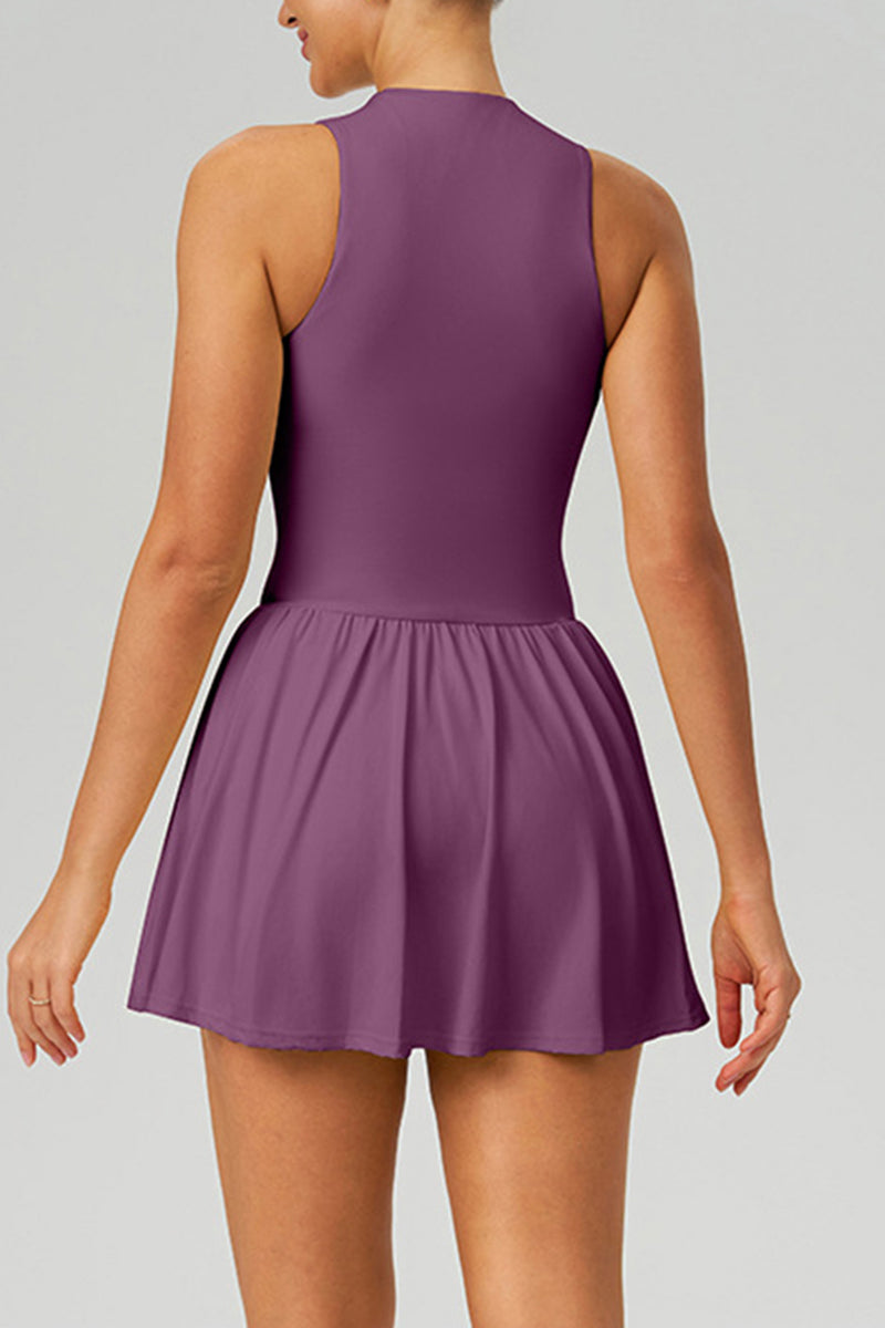 Women Cloud-Feel Fake Two-Piece Sports Dress