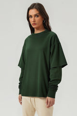 Men/Women Casual Loose Fit Long Sleeve Layered T-Shirt