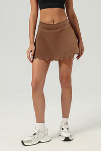 Women's Solid Form-Fitting Anti-Revealing Tennis Skirt