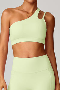 Women Asymmetric Strap Back-Cutout Yoga Sports Bra