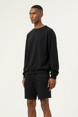 Men's Athletic Set:Round-neck Pullover And Shorts