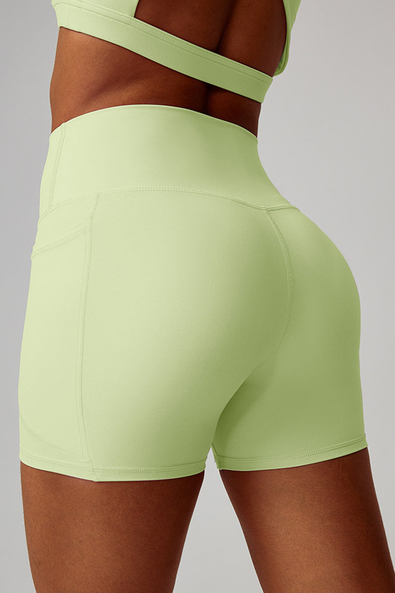 Women High-Waist Quick-Dry Pocket Yoga Shorts