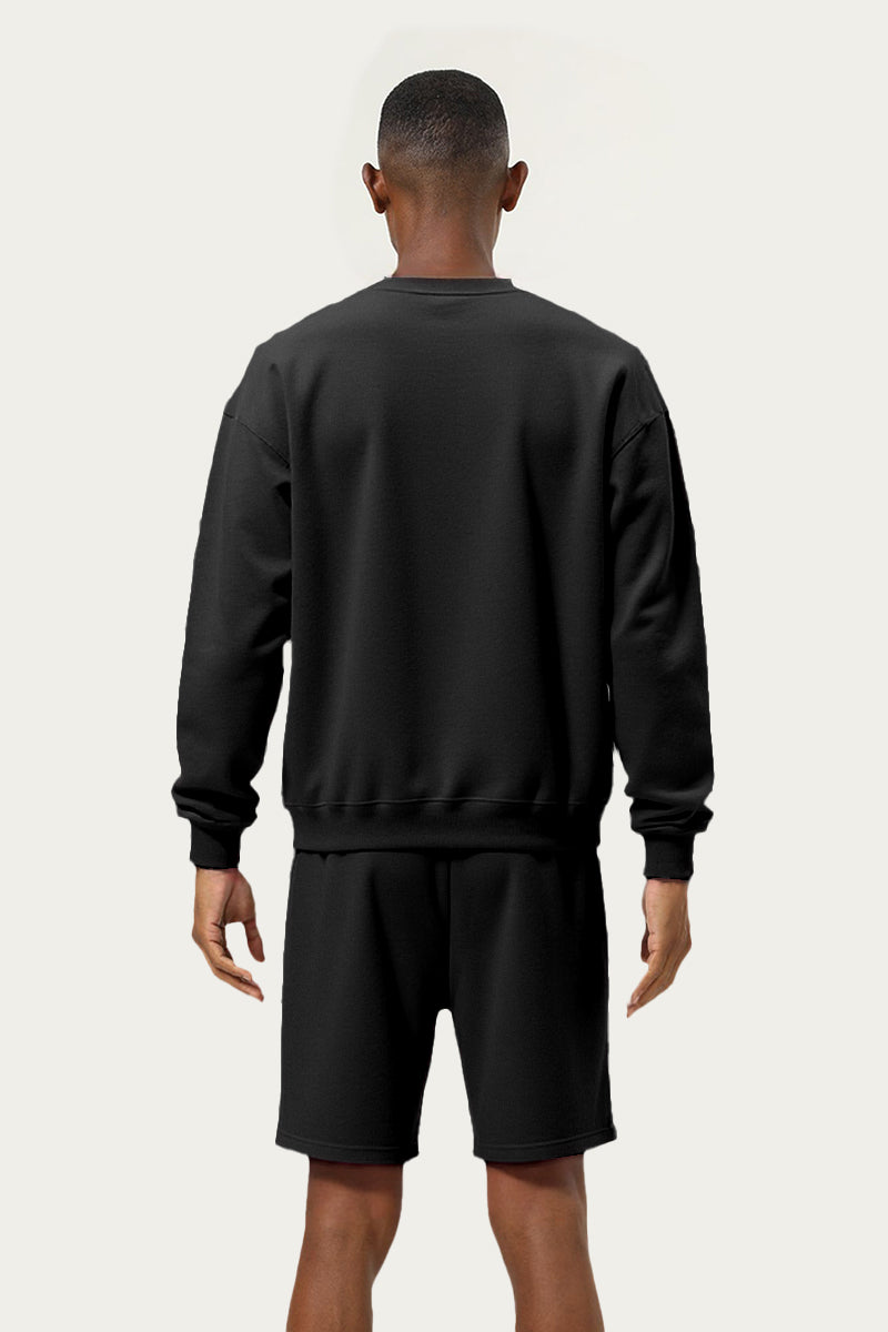 Men's Athletic Set:Round-neck Pullover And Shorts