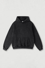 Heavyweight washed velvet hooded sweatshirt