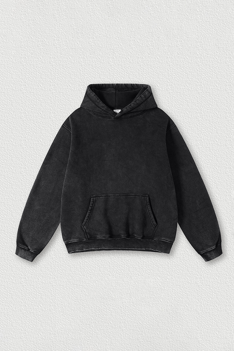 Heavyweight washed velvet hooded sweatshirt