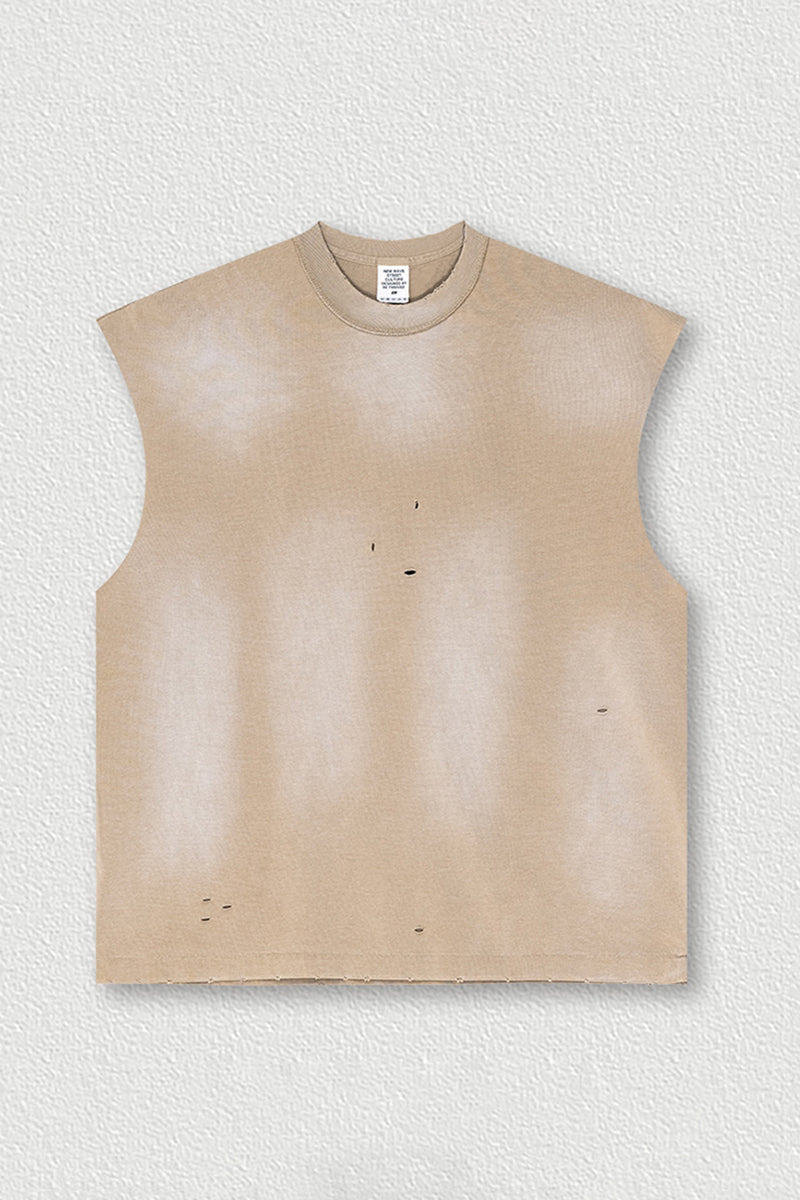 Vintage Distressed Sleeveless Sports Tank Top